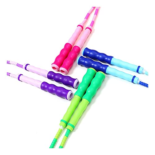 Adjustable Soft Beaded Jump Rope Tangle-Free Segmented Fitness Skipping Rope for Men Women and Kids Keeping Fit Training Workout and Weight Loss (4-Pack)