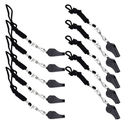 Silbatos plásticos SHINEOFI con cordón 10 pcs miniatura 1