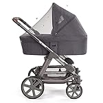 Universal Insektenschutz/Mückennetz für Kinderwagen & Buggy - idealer Schutz vor Wespen & Stechmücken Dank feinem Netzgewebe - Premium QUALITÄT: reißfest & waschbar, mit Tasche - Grau, Schwarz