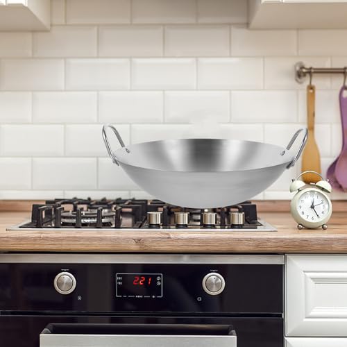 Wok de acero inoxidable 34 cm con asas dobles miniatura 7