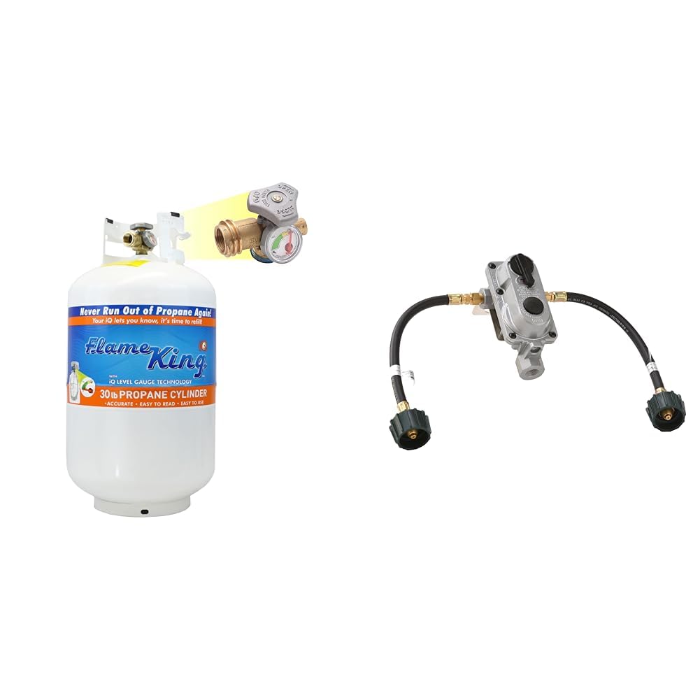 Flame King YSN330 30lb Steel Propane Tank Cylinder with Gauge and OPD