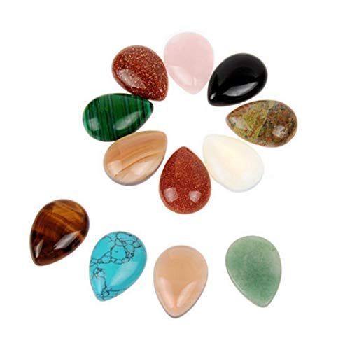 Natural Stone Water Drop Shape Agate Stone Multi Function DIY Ring Accessory Handmade DIY Jewelry Supplies 10pcs Mix Color 18cm