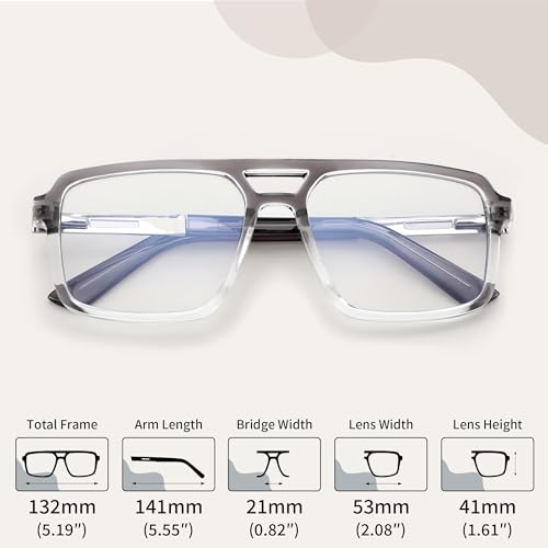Image of FEISEDY Retro Aviator Blue Light Glasses for Men Women Square Frame Computer Reading /TV /Phones Glasses B0209