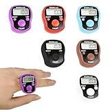 Electronic Finger Counter, 6 Pack Digital Tally Counter Clicker with Led, Resettable 5 LCD Digit Display Tasbeeh Tasbih Hand Tally Counter Counting for Muslims Pray, Golf,Goods Counting,Lap & Knitting