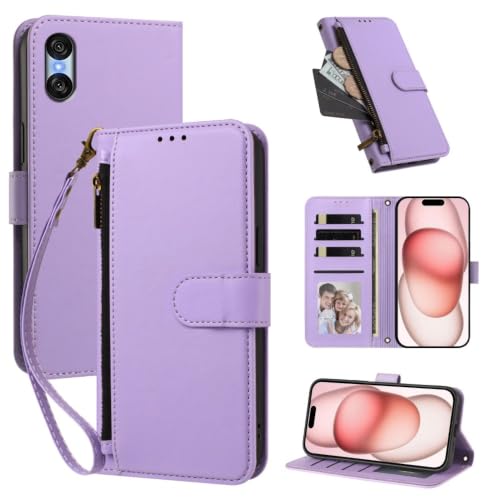 Étui Sony Xperia 10 IV violet en terrasse ou en déplacement urbain