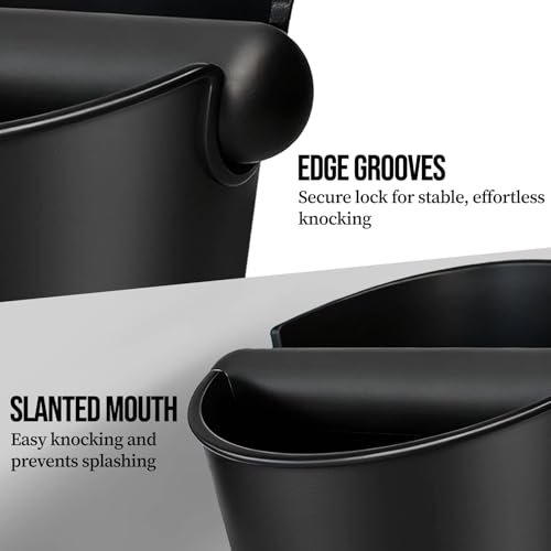 Kestreln Coffee Knock Box - ABS Espresso Grounds Bin with Low-Noise Removable Bar & Non-Slip Base for Home Baristas (Black) - Image 4