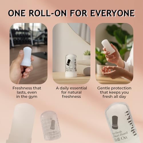 Image of Phatku Fitkari Roll-On Deodorant for Men & Women | Natural Alum Deodorant | Long-Lasting Odor Protection | Underarm Freshness | Skin-Friendly | 90g