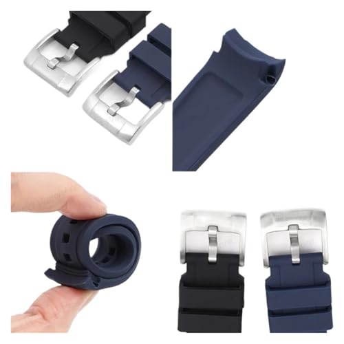 Sangle de silicone 22mm à extrémité courbe finitions premium - 2