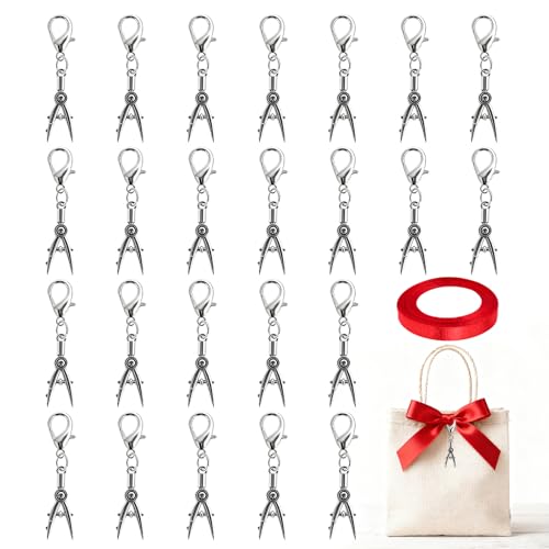 INQUIRLLY 24 pezzi Ciondolo smaltato portafortuna con chiusura Ciondolo smaltato per bomboniere portachiavi Compleanno Festa di fine studi Natale Comunione Cresima Bomboniere