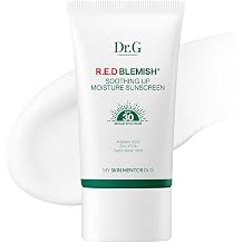 Dr.G R.E.D. Blemish Soothing Up Moisture Sunscreen SPF 30, 1.69 fl oz | Sunscreen for Face with Centella Asiatica &amp; Hyaluronic Acid, No White Cast, Korean Skincare for All Skin Types