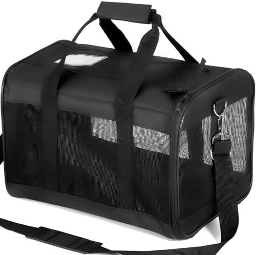 Cat Dog Pet Carrier for Small Medium Cats Puppies up to 15 Lbs,TSA Airline Approved Carrier Soft Sided,Comfortable,Convenient,Protable and Breathable Pet Travel Carrier Removable Fleece Pad