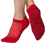 SHASHI Mesh Socks for Women – Mesh Top Non Slip Socks — Nude Grip Socks for Women — Yoga Socks w/Sto