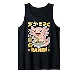 anime kawaii axolotl mangia spaghetti di ramen canotta
