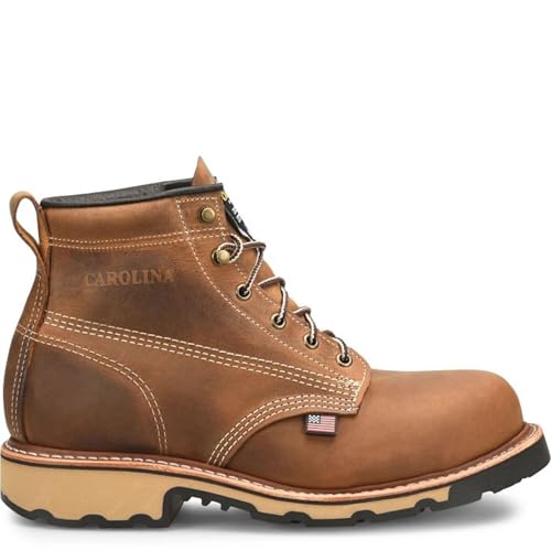 Carolina Ferric Usa 6" Steel Toe Work Boot Men Work Boots Steel Toe Electrical Hazard Slip Resistant Leather Safety2
