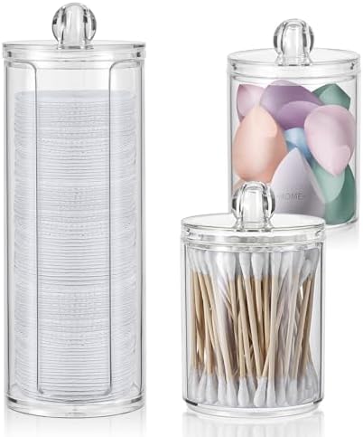 Badezimmer Organizer Blau - Wattepad & Q-Tip Halter Mit Zahnseidenspender