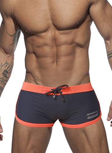 MIZOK Mens Low Rise Swim Briefs Bikini Swimwear Swimsuit Boxer Trunks (Gray,M)