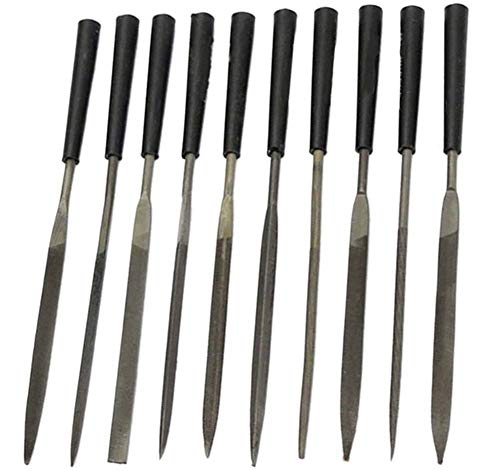 Image of Inditrust 10Pcs Needle File Set Files for Metal Glass Stone Jewelry Wood Carving Craft Tool (4X160mm)