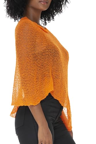 Image of SHU-SHI Womens Sheer Knit Poncho Shrug Lightweight Cover Up One Size Fits Most