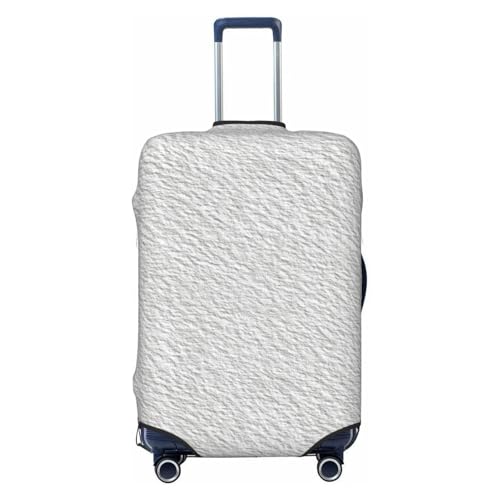 White Cold Press Paper Texture Elastic Travel Luggage Covers Dustproof Scratch-Resistant Suitcase Protector Fit 22-24 Inch