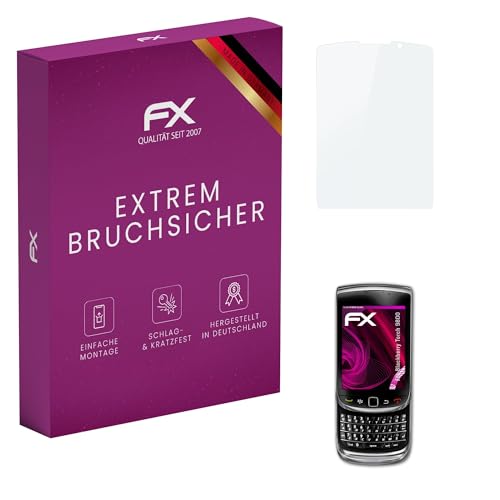 atFoliX Protection Écran Film de verre en plastique compatible avec Blackberry Torch 9800 Verre film protecteur, 9H Hybrid-Glass FX Protection Écran en Verre...