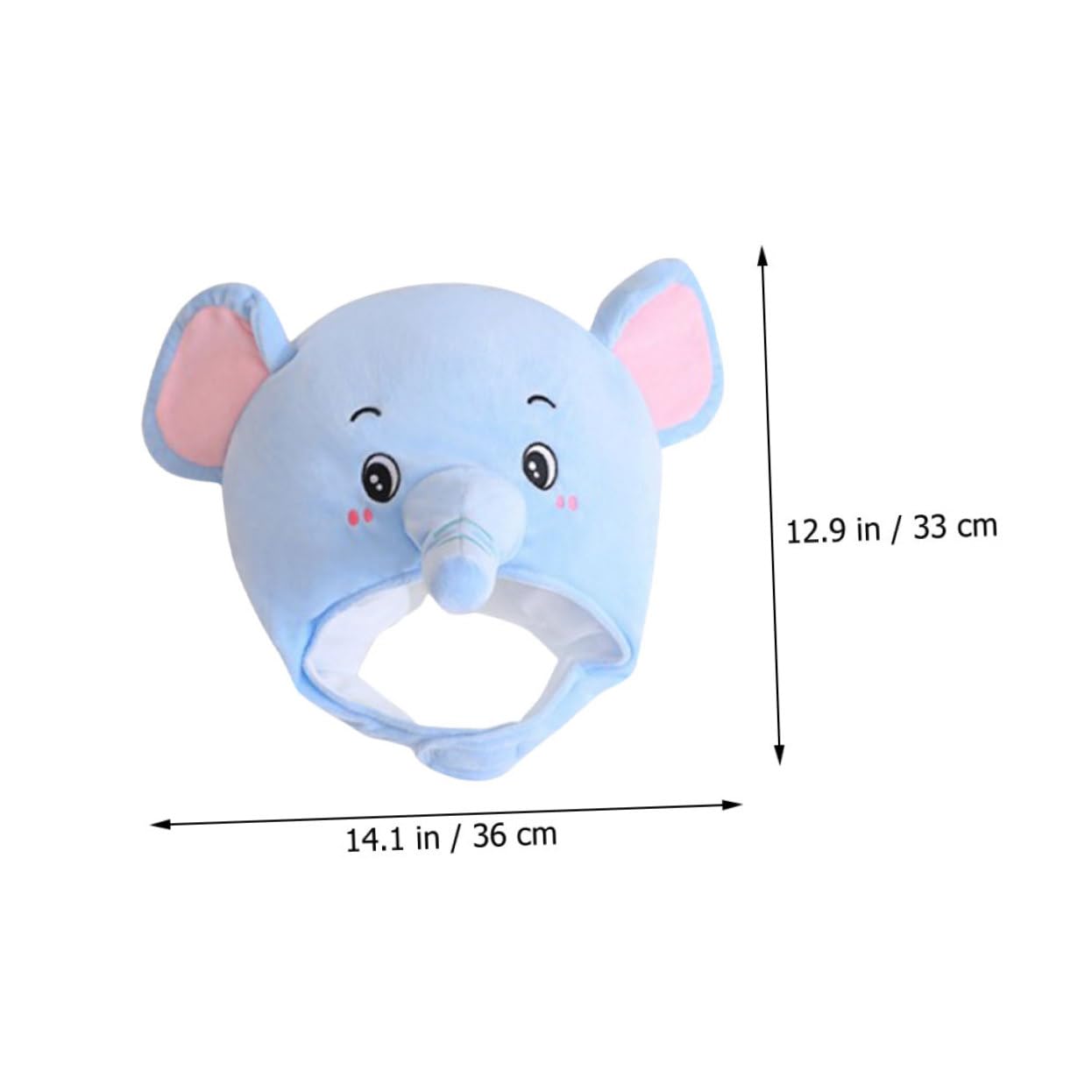 CHILDWEET Sombrero de Elefante de Peluche para Fiesta y Fotos 1 Pieza | Felpa Relleno de Algodón Pp, Diseño Clásico y Decorativo, Ligero y Portátil para Hombres y Mujeres