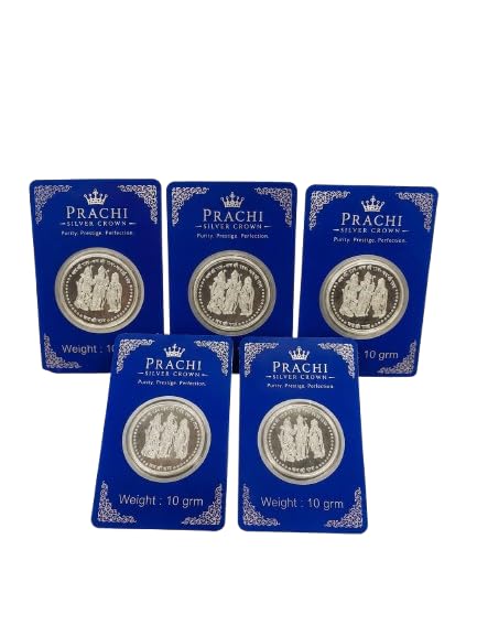 Ram Darbar German Silver Coin Set of 5 | 10 Gram Decorative Religious Coins in ATM Plastic Card Packing | Spiritual Gift for Puja, Diwali, Housewarming & Festive Occasions-image-29