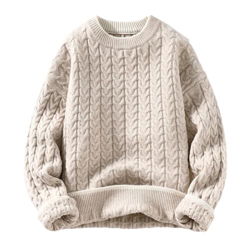 Mens Winter Thick Warm Sweater O Neck Knitted Pullovers Loose Knitwear Pullover Sweaters