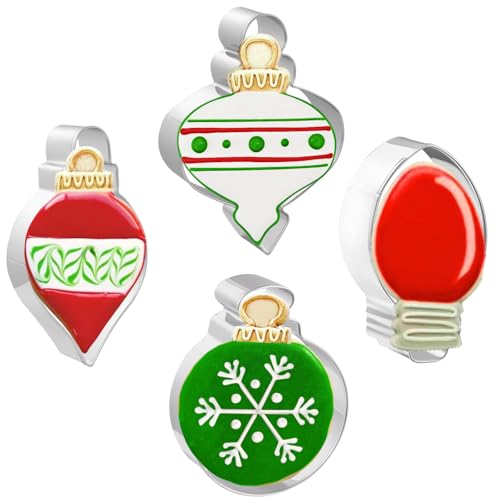 JOB JOL Christmas Ornaments Cookie Cutters 4 PCS, 4'', 4.25''