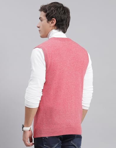 Image of Monte Carlo Off White Solid V Neck Sweater | Warm Woolen Pullover for Men | Soft Comfortable Knitted Winter Wear Sweater for Men's