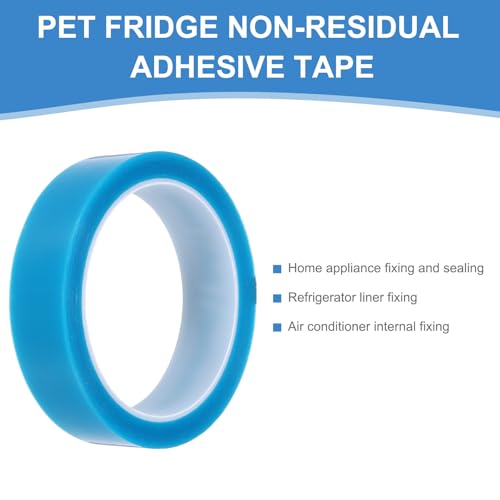Image of PATIKIL 25mm x 50m Refrigerator Tape PET Fridge Non-Residual Adhesive Tape for Fixing Drawer Refrigerator Air Conditioner Printer Sky Blue