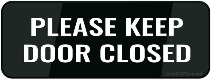 Acrylic Plastic Sign Please Keep Door Closed Sign 9 X 3 Inch With Symbols Self-Adhesive For Restaurant Salons Hotel Motel Rest Stops Public Restrooms