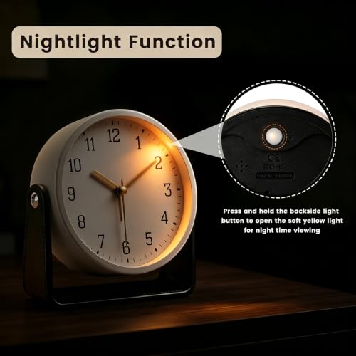 Reloj de escritorio de metal con diseño simple y estructura robusta 6