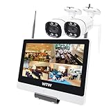 WTW 塚本無線 Par 12インチディスプレイ 標準カメラ2台セット 2TB 防水 防犯灯 夜間撮影 ワイヤレス 監視 国内サポート