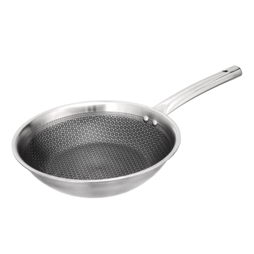 Image of Lifelong Triply Honeycomb Frying Pan for Kitchen | Deep Stainless Steel | 3-Layered Nonstick Coating | 2.5mm Thick | Scratch-Resistant | Even Heating with Less Oil | Gas & Induction Compatible (24cm)