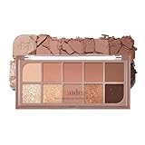 mude Shawl Moment Eyeshadow Palette Matte Shimmering Glitter Layering 10 Shades Highly Pigmented Blendable Color with Soft Texture Korean Makeup Eye Palette K-beauty