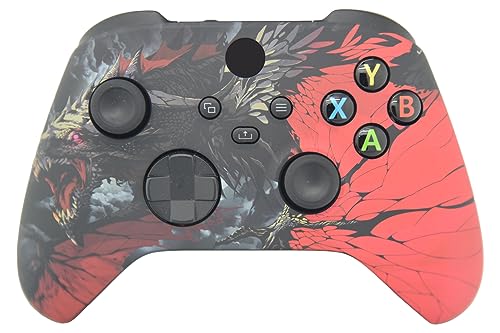 Image of ProControllers LLC Hand Airbrushed Fade Custom Controller Compatible with Xbox Series X /S & Xbox One (Series X /S Black Dragon)