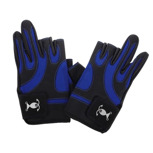 Mikikit Non-Slip Fishing Gloves 3-Finger Design Men Women Night Fishing Kayaking Gloves Outdoor Protection