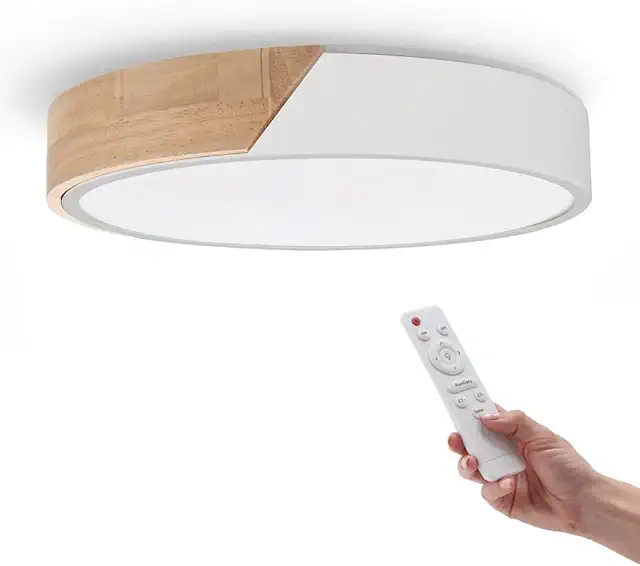 Plafón LED Techo Blanco Redondo 24W con Mando, Regulable 2700K-6500K, para Cocina, Baño, Balcón