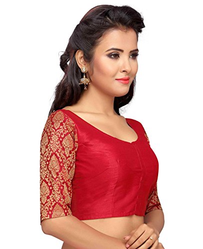 Studio Shringaar Women's Brocade Sleeves Saree Blouse