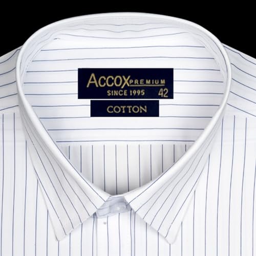 Image of ACCOX Men's Cotton Long Full Sleeves Striped Checkred Regular Fit Formal Shirt for Men (GCR287)