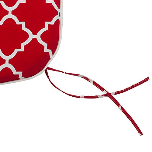 In4 Care Set Of 4 Indoor Outdoor Seat Cushions, All Weather Patio Chair Pads U-Shape 16X17 Inch, Office Patio Furniture Chairs Home Garden Use (Geometry Red) #TOP5