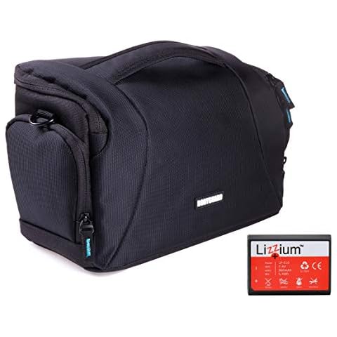 EOS Bundle Tasche für Canon Spiegelreflexkamera EOS 4000D 2000D 1300D 1200D + Qualitäts Ersatz-akku LP-E10 Cover