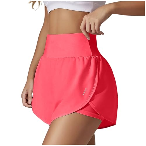 Pantalones Cortos Deportivos para Mujer 2026 Shorts Mujer Algodón Verano Deportivos Suaves y Transpirables Cintura Alta con Bolsillos y Cintura Elástica para Fitness Yoga Jogging Entrenamiento