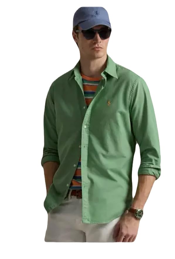 Mens Classic fit Garment-Dyed Oxford Button Down Shirt