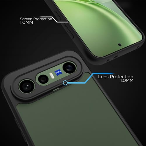 Image of RIGGEAR Shockproof Sleek Hybrid Armor Back Cover Case for Vivo X300 FE 5G (Smoke Black Matte PC + Black TPU Bumper)