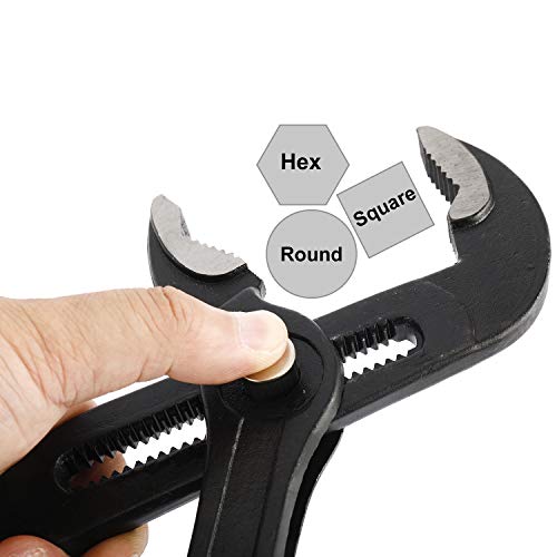 Image of HighFree 3PCS Water Pump Pliers Set 7Inch, 10Inch, 16Inch, Tongue and Groove Pliers Set Quick Adjustment by Pressing and Sliding Grips Any Shaped Object