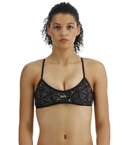 TYR Haut de bikini obsidienne Trinity pour femme sans bretelles qui glissent