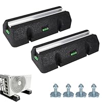 EXLECO 2 x Dämpfungssockel für Wärmepumpe 450mm Dämpfsockel mit Wasserwaage, Gummi Bodenkonsole Klimaanlagen Schwingungsdämpfer, Lüftungsanlagen Antivibrationsfüße UV-beständig Max. Belastbar 350KG