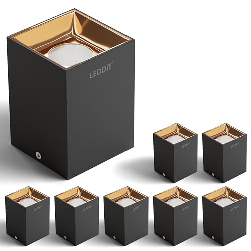 Image of 10W Warm White Square Surface Cylindrical Shape Indoor Ceiling Mounted Spot Light COB Down Light with Aluminium Body - Rose Gold Pack of 8 (with 2 Years Warranty)