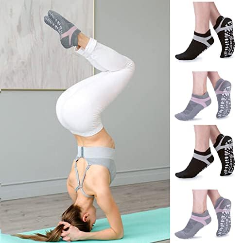 Image of Muezna Non Slip Yoga Socks for Women, Anti-Skid Pilates, Barre, Hospital Socks with Grips, Size 5-10